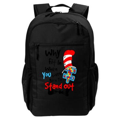 Why Fit In Autism Awareness Doctor Teacher Hat Cat Book Backpack