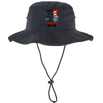Why Fit In Autism Awareness Doctor Teacher Hat Cat Book Bucket Hat