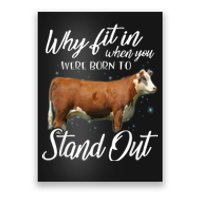 Why Fit In When You Were Born To Stand Out Hereford Cattle Poster