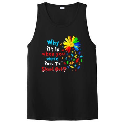 Why Fit In When You Were Born To Stand Out Autism Awareness PosiCharge Competitor Tank