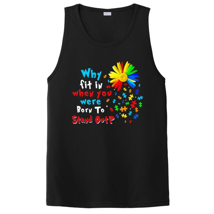 Why Fit In When You Were Born To Stand Out Autism Awareness PosiCharge Competitor Tank