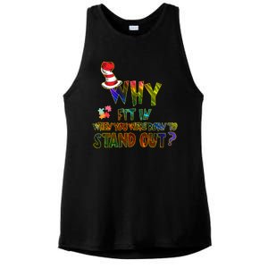 Why Fit In When You Were Born To Stand Out Autism Awareness Ladies PosiCharge Tri-Blend Wicking Tank