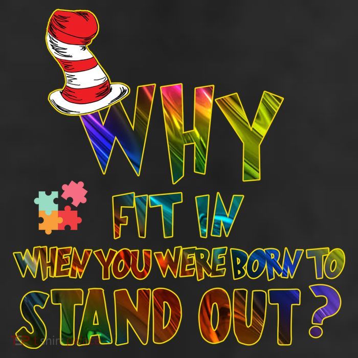 Why Fit In When You Were Born To Stand Out Autism Awareness 25L Jumbo Tote