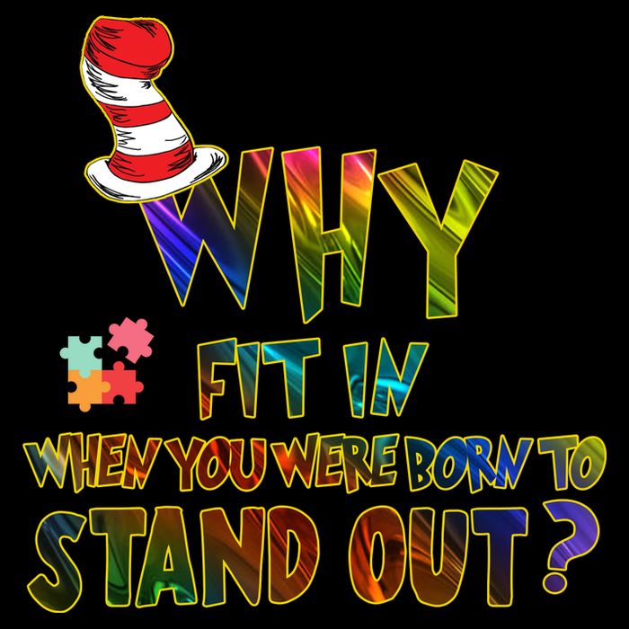 Why Fit In When You Were Born To Stand Out Autism Awareness Pom Pom 12in Knit Beanie