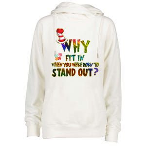 Why Fit In When You Were Born To Stand Out Autism Awareness Womens Funnel Neck Pullover Hood