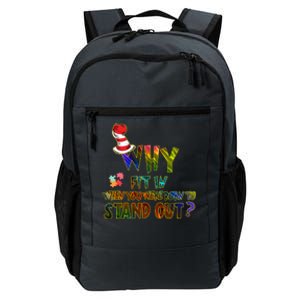 Why Fit In When You Were Born To Stand Out Autism Awareness Daily Commute Backpack