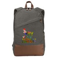 Why Fit In When You Were Born To Stand Out Autism Awareness Cotton Canvas Backpack