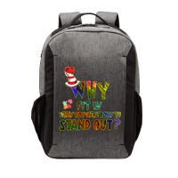 Why Fit In When You Were Born To Stand Out Autism Awareness Vector Backpack