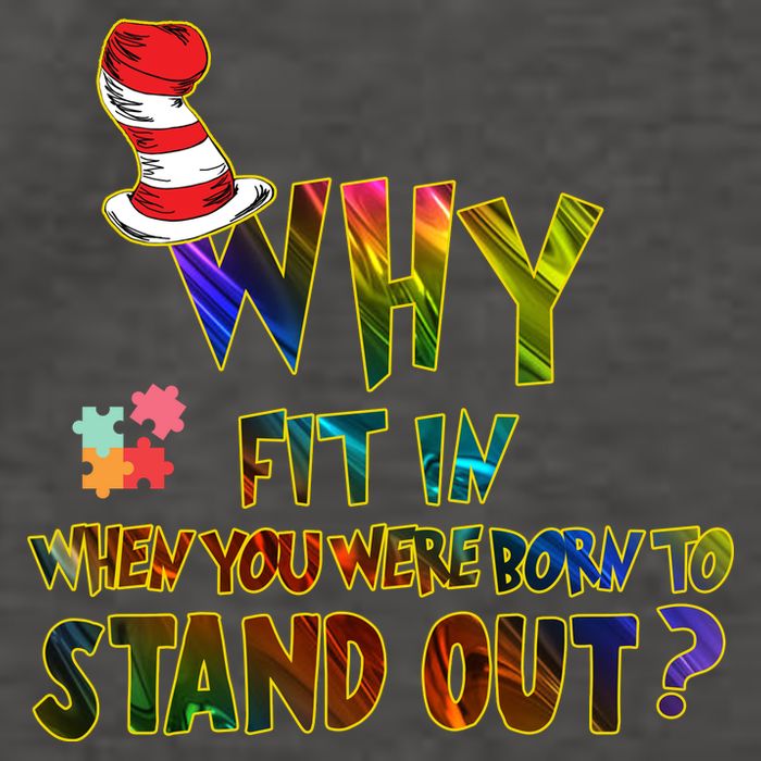 Why Fit In When You Were Born To Stand Out Autism Awareness Vector Backpack