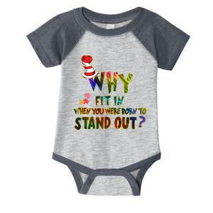 Why Fit In When You Were Born To Stand Out Autism Awareness Infant Baby Jersey Bodysuit