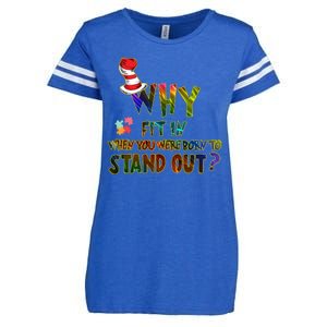 Why Fit In When You Were Born To Stand Out Autism Awareness Enza Ladies Jersey Football T-Shirt