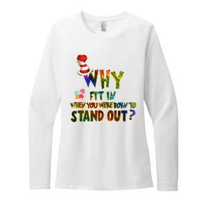 Why Fit In When You Were Born To Stand Out Autism Awareness Womens CVC Long Sleeve Shirt