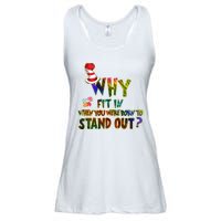 Why Fit In When You Were Born To Stand Out Autism Awareness Ladies Essential Flowy Tank