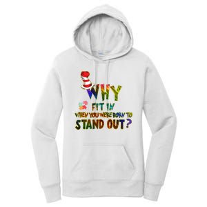 Why Fit In When You Were Born To Stand Out Autism Awareness Women's Pullover Hoodie