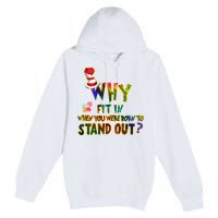 Why Fit In When You Were Born To Stand Out Autism Awareness Premium Pullover Hoodie