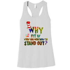 Why Fit In When You Were Born To Stand Out Autism Awareness Women's Racerback Tank