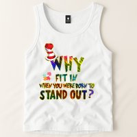 Why Fit In When You Were Born To Stand Out Autism Awareness Tank Top