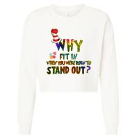 Why Fit In When You Were Born To Stand Out Autism Awareness Cropped Pullover Crew