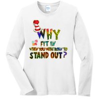 Why Fit In When You Were Born To Stand Out Autism Awareness Ladies Long Sleeve Shirt