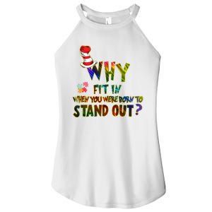 Why Fit In When You Were Born To Stand Out Autism Awareness Women's Perfect Tri Rocker Tank