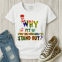 Why Fit In When You Were Born To Stand Out Autism Awareness Womens T-Shirt