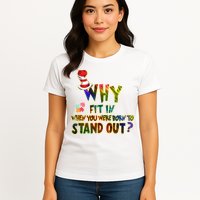 Why Fit In When You Were Born To Stand Out Autism Awareness Womens T-Shirt