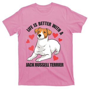 Womens Funny Jack Russel Life Is Better With A Jack Russell Terrier T-Shirt