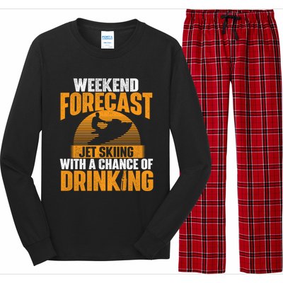 Weekend Forecast Jet Skiing Jet Ski Lover Vacation Funny Gift Long Sleeve Pajama Set