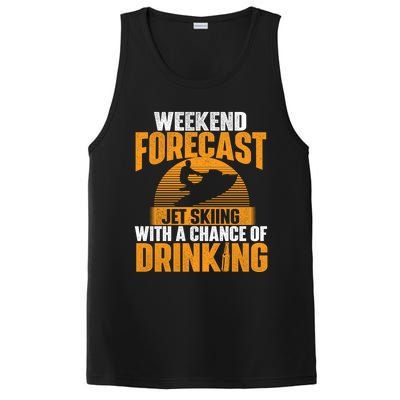 Weekend Forecast Jet Skiing Jet Ski Lover Vacation Funny Gift PosiCharge Competitor Tank