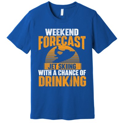 Weekend Forecast Jet Skiing Jet Ski Lover Vacation Funny Gift Premium T-Shirt