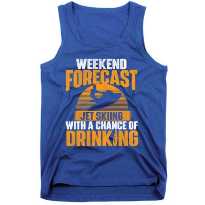 Weekend Forecast Jet Skiing Jet Ski Lover Vacation Funny Gift Tank Top