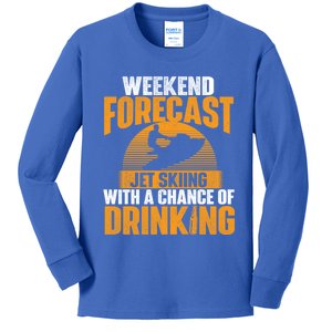 Weekend Forecast Jet Skiing Jet Ski Lover Vacation Funny Gift Kids Long Sleeve Shirt