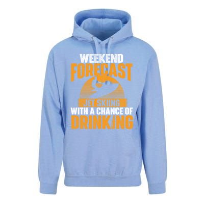 Weekend Forecast Jet Skiing Jet Ski Lover Vacation Funny Gift Unisex Surf Hoodie