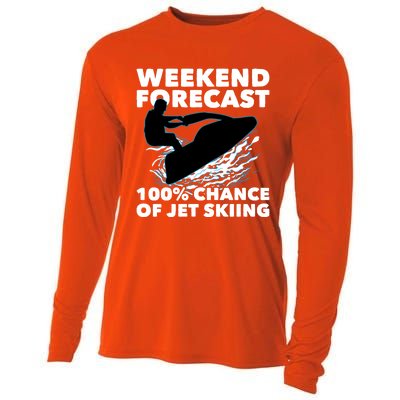 Weekend Forecast Jet Skiing Skier Motorboat Racer Great Gift Cooling Performance Long Sleeve Crew