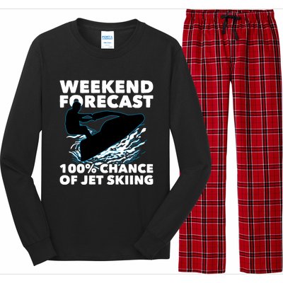 Weekend Forecast Jet Skiing Skier Motorboat Racer Great Gift Long Sleeve Pajama Set