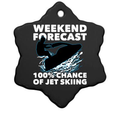 Weekend Forecast Jet Skiing Skier Motorboat Racer Great Gift Ceramic Star Ornament