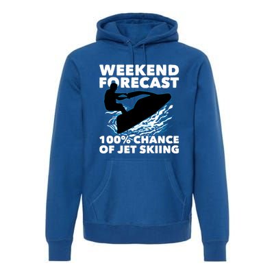 Weekend Forecast Jet Skiing Skier Motorboat Racer Great Gift Premium Hoodie