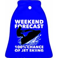 Weekend Forecast Jet Skiing Skier Motorboat Racer Great Gift Ceramic Bell Ornament