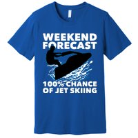 Weekend Forecast Jet Skiing Skier Motorboat Racer Great Gift Premium T-Shirt