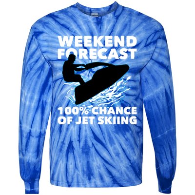 Weekend Forecast Jet Skiing Skier Motorboat Racer Great Gift Tie-Dye Long Sleeve Shirt