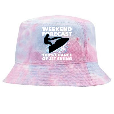 Weekend Forecast Jet Skiing Skier Motorboat Racer Great Gift Tie-Dyed Bucket Hat