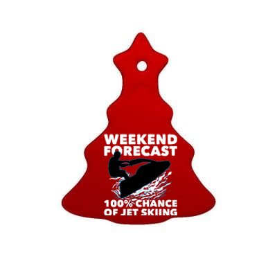 Weekend Forecast Jet Skiing Skier Motorboat Racer Great Gift Ceramic Tree Ornament