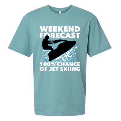 Weekend Forecast Jet Skiing Skier Motorboat Racer Great Gift Sueded Cloud Jersey T-Shirt