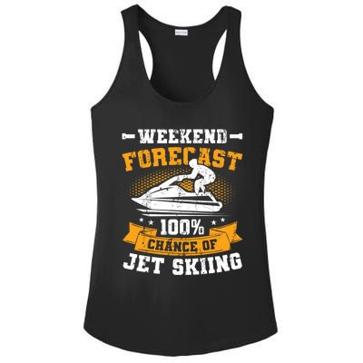 Weekend Forecast Jet Skiing Funny Jet Ski Gift Ladies PosiCharge Competitor Racerback Tank