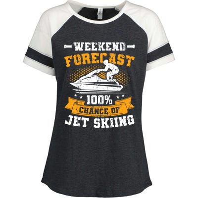 Weekend Forecast Jet Skiing Funny Jet Ski Gift Enza Ladies Jersey Colorblock Tee