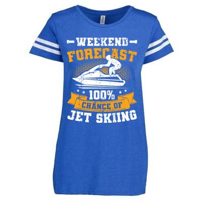 Weekend Forecast Jet Skiing Funny Jet Ski Gift Enza Ladies Jersey Football T-Shirt