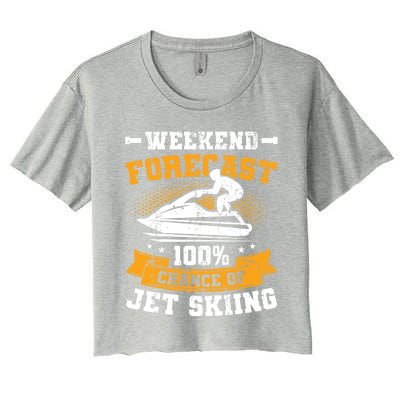 Weekend Forecast Jet Skiing Funny Jet Ski Gift Women's Crop Top Tee