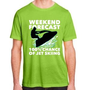 Weekend Forecast Jet Skiing Gift Skier Motorboat Racer Gift Adult ChromaSoft Performance T-Shirt