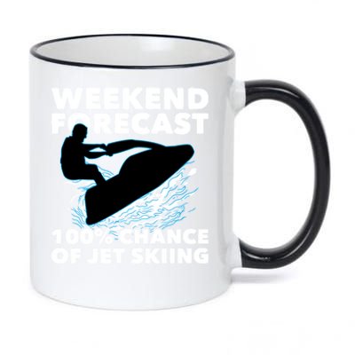 Weekend Forecast Jet Skiing Gift Skier Motorboat Racer Gift 11oz Black Color Changing Mug