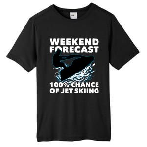 Weekend Forecast Jet Skiing Gift Skier Motorboat Racer Gift Tall Fusion ChromaSoft Performance T-Shirt